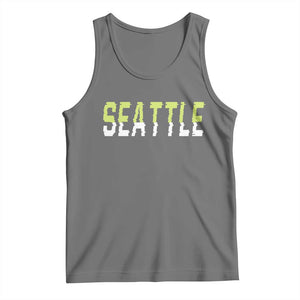 Seattle Retro Glitch Fan Gift Tank Top Proud Northwest 12s Fan TS12 Black Heather Print Your Wear