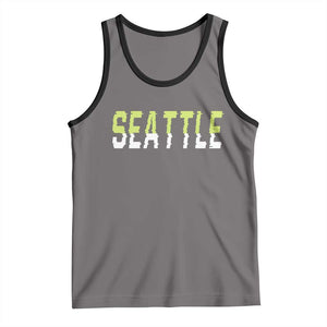 Seattle Retro Glitch Fan Gift Tank Top Proud Northwest 12s Fan TS12 Deep Heather Black Print Your Wear
