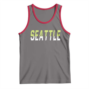 Seattle Retro Glitch Fan Gift Tank Top Proud Northwest 12s Fan TS12 Deep Heather Red Print Your Wear