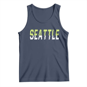 Seattle Retro Glitch Fan Gift Tank Top Proud Northwest 12s Fan TS12 Navy Print Your Wear