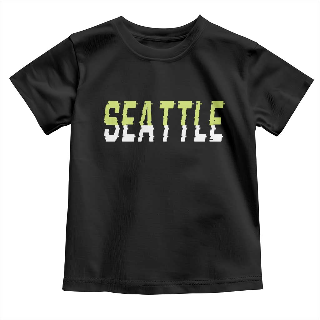 Seattle Retro Glitch Fan Gift Toddler T Shirt Proud Northwest 12s Fan TS12 Black Print Your Wear