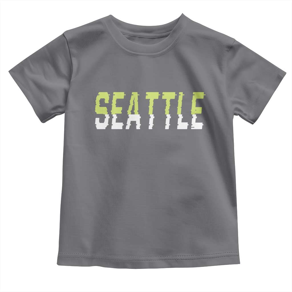 Seattle Retro Glitch Fan Gift Toddler T Shirt Proud Northwest 12s Fan TS12 Charcoal Print Your Wear