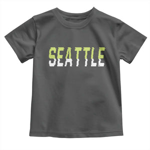 Seattle Retro Glitch Fan Gift Toddler T Shirt Proud Northwest 12s Fan TS12 Dark Heather Print Your Wear