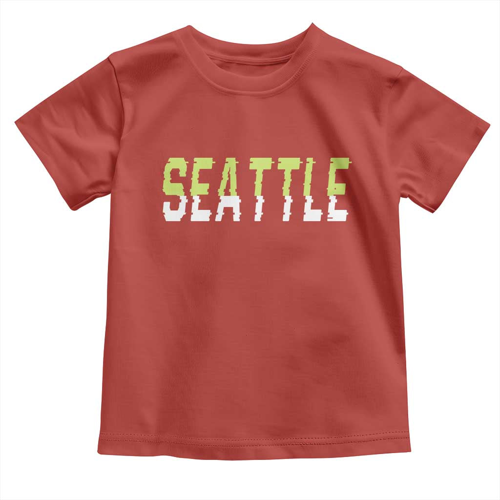 Seattle Retro Glitch Fan Gift Toddler T Shirt Proud Northwest 12s Fan TS12 Red Print Your Wear