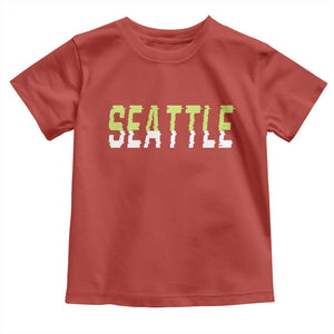 Seattle Retro Glitch Fan Gift Toddler T Shirt Proud Northwest 12s Fan TS12 Red Print Your Wear