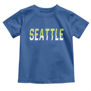 Seattle Retro Glitch Fan Gift Toddler T Shirt Proud Northwest 12s Fan TS12 Royal Blue Print Your Wear