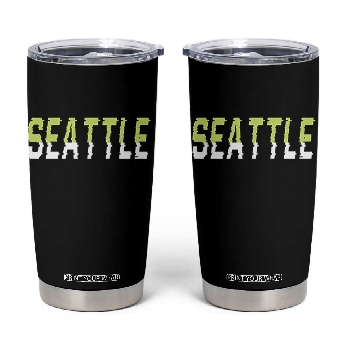 Seattle Retro Glitch Fan Gift Tumbler Cup Proud Northwest 12s Fan TS12 Black Print Your Wear
