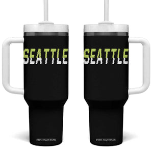 Seattle Retro Glitch Fan Gift Tumbler With Handle Proud Northwest 12s Fan TS12 One Size: 40 oz Black Print Your Wear