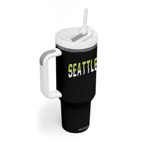 Seattle Retro Glitch Fan Gift Tumbler With Handle Proud Northwest 12s Fan TS12 Print Your Wear