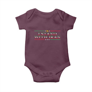 I Stand With Iran Baby Onesie Freedom For Iran 2026 Resistance Movement TS12 Maroon Print Your Wear