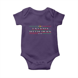 I Stand With Iran Baby Onesie Freedom For Iran 2026 Resistance Movement TS12 Purple Print Your Wear