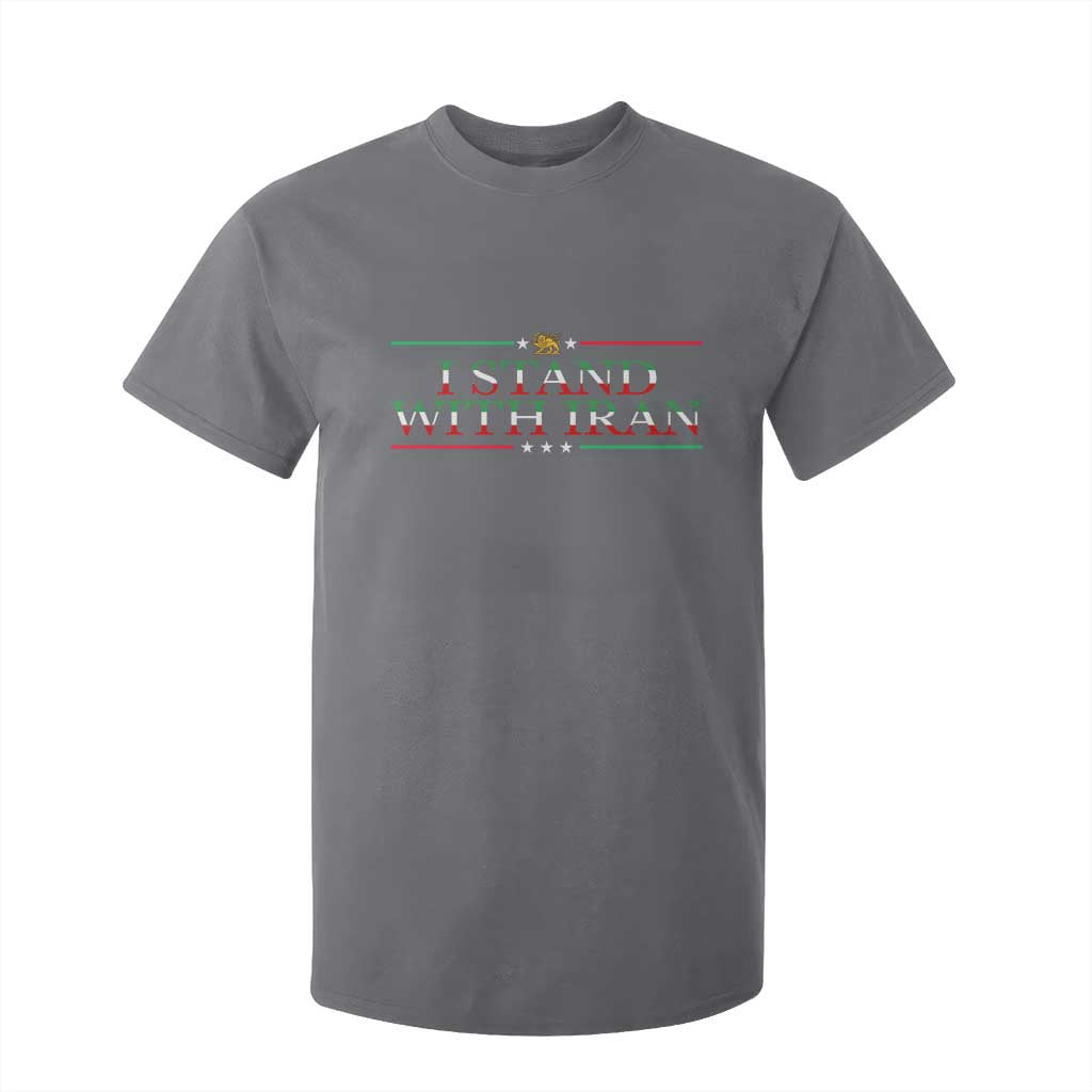 I Stand With Iran T Shirt For Kid Freedom For Iran 2026 Resistance Movement TS12 Charcoal Print Your Wear