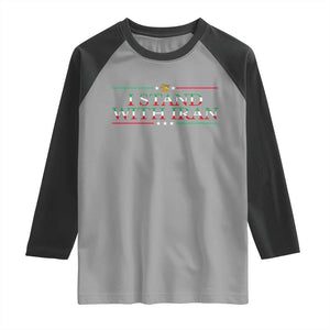 I Stand With Iran Raglan Shirt Freedom For Iran 2026 Resistance Movement TS12 Sport Gray Black Print Your Wear