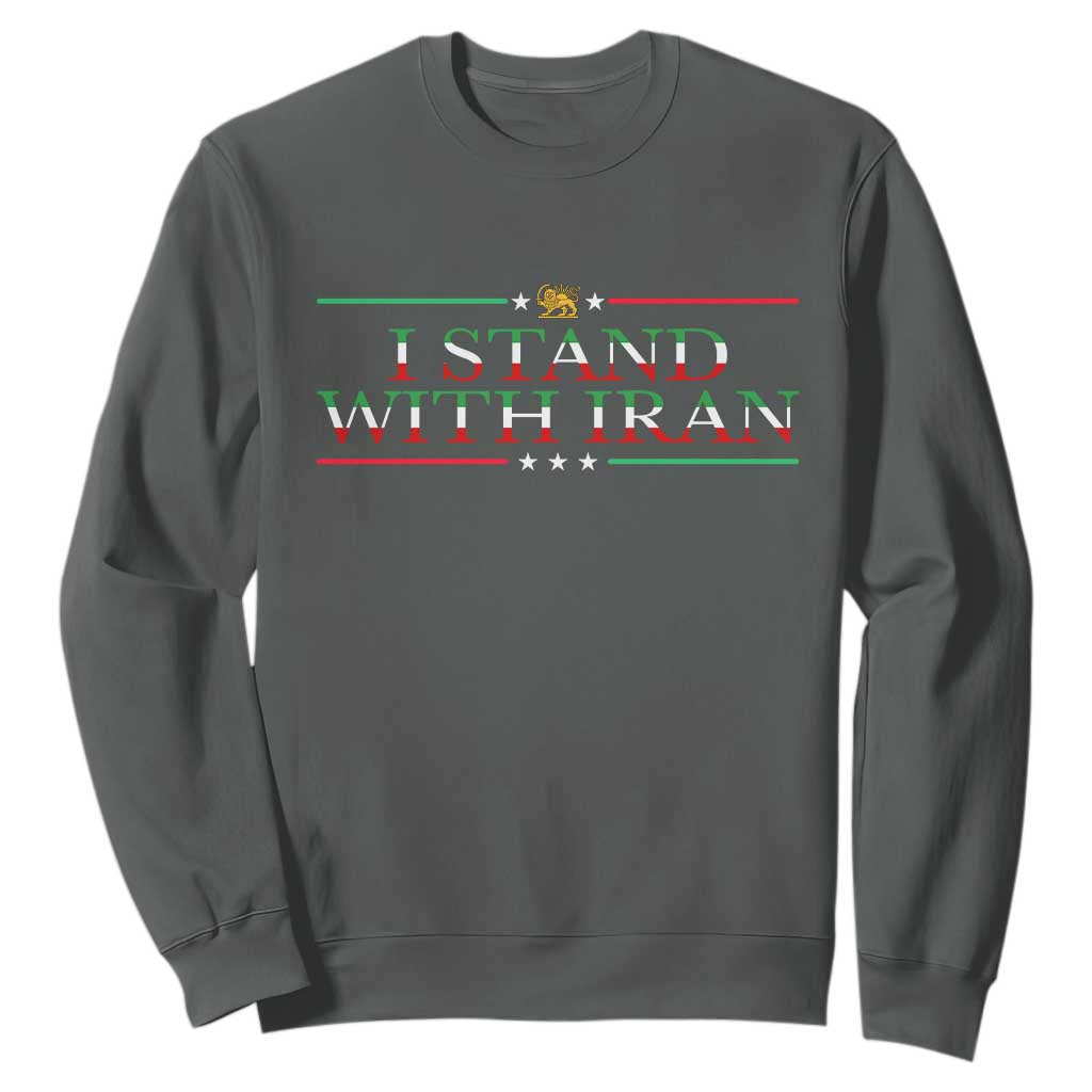 I Stand With Iran Sweatshirt Freedom For Iran 2026 Resistance Movement TS12 Dark Heather Print Your Wear