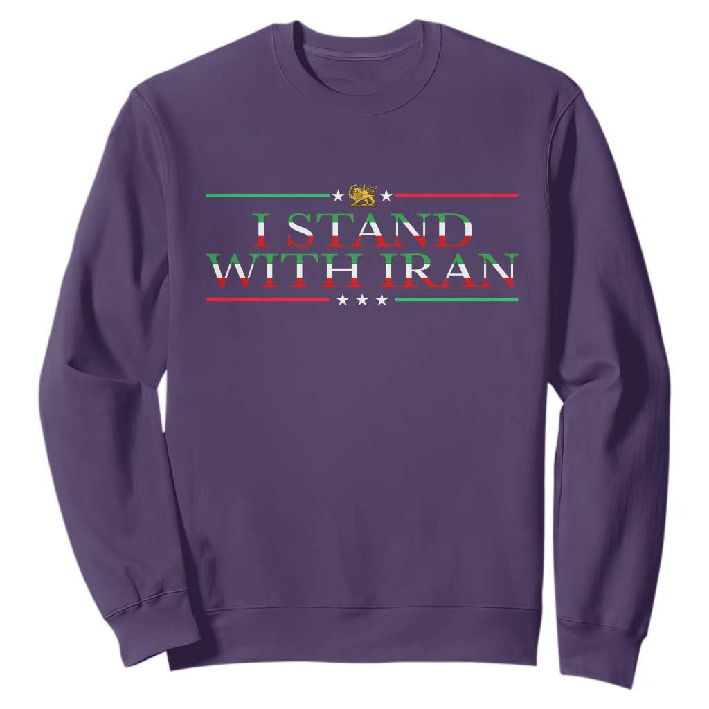 I Stand With Iran Sweatshirt Freedom For Iran 2026 Resistance Movement TS12 Purple Print Your Wear