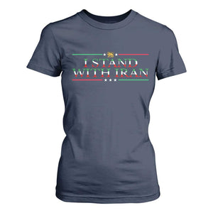 I Stand With Iran T Shirt For Women Freedom For Iran 2026 Resistance Movement TS12 Navy Print Your Wear
