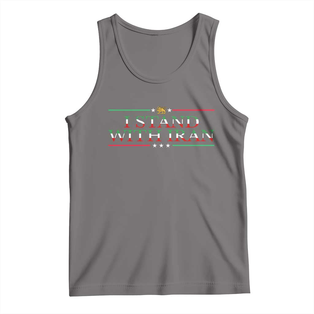 I Stand With Iran Tank Top Freedom For Iran 2026 Resistance Movement TS12 Deep Heather Print Your Wear