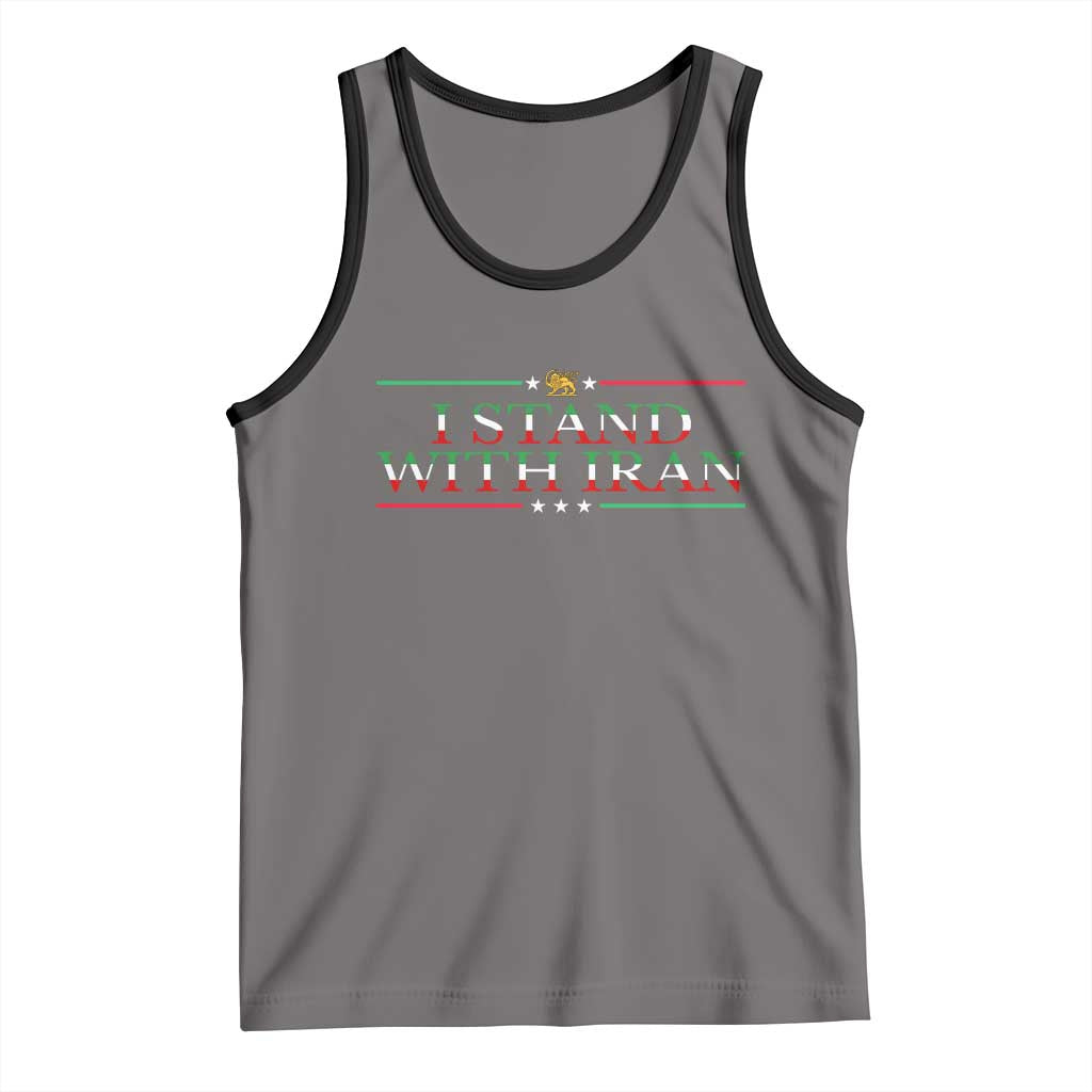I Stand With Iran Tank Top Freedom For Iran 2026 Resistance Movement TS12 Deep Heather Black Print Your Wear