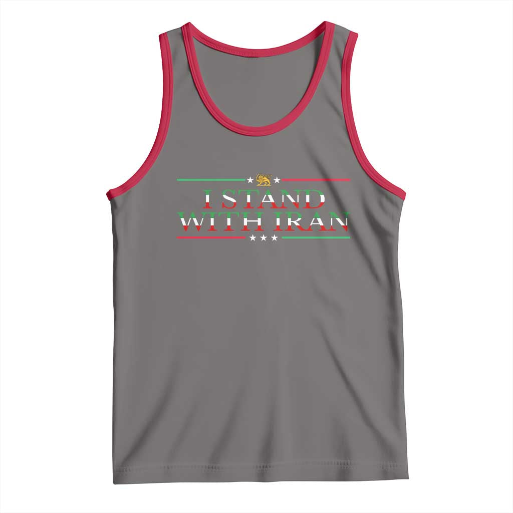 I Stand With Iran Tank Top Freedom For Iran 2026 Resistance Movement TS12 Deep Heather Red Print Your Wear