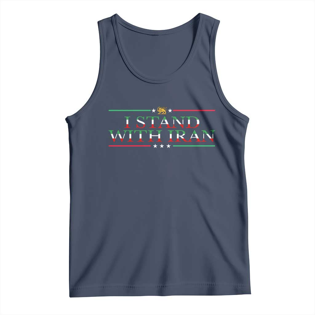 I Stand With Iran Tank Top Freedom For Iran 2026 Resistance Movement TS12 Navy Print Your Wear