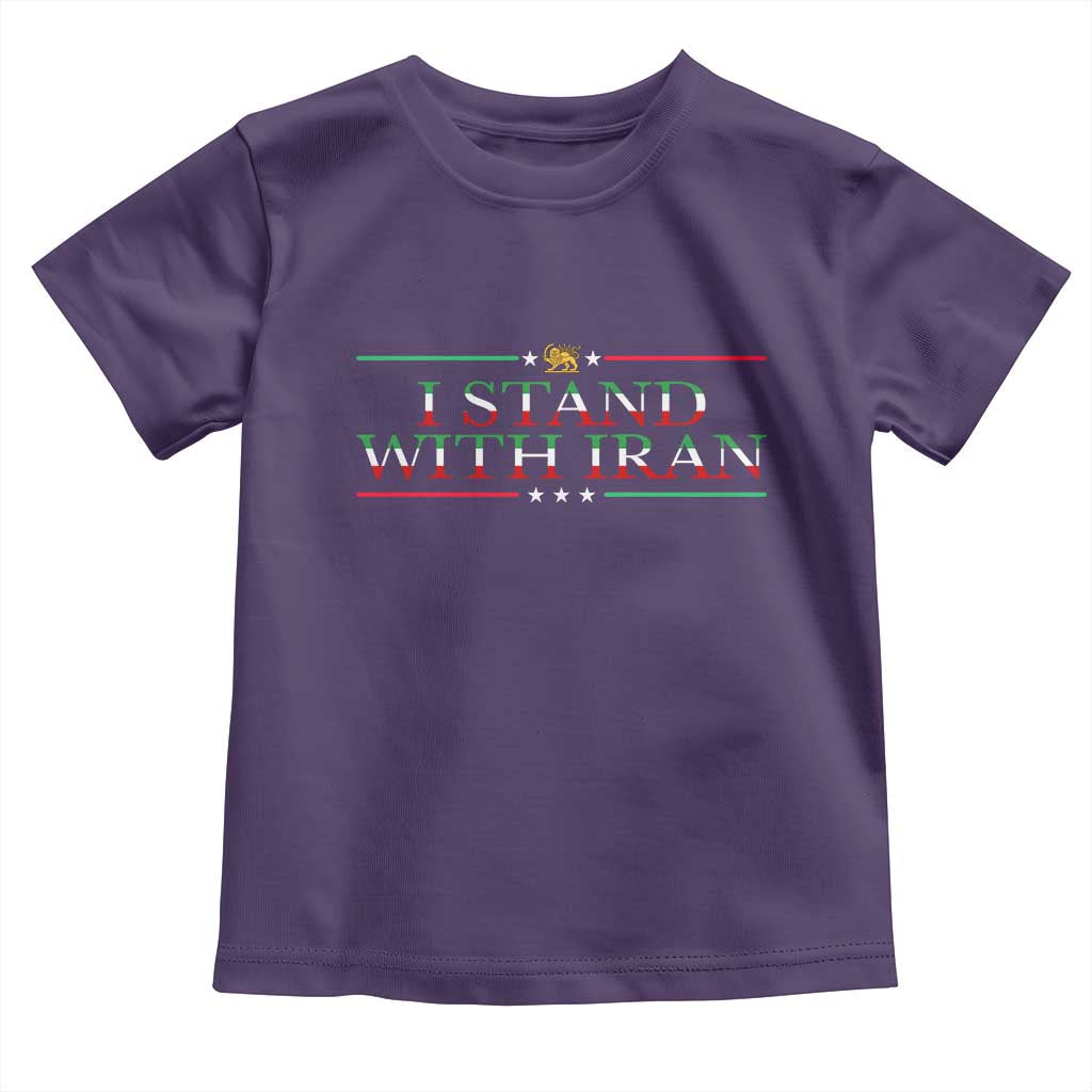 I Stand With Iran Toddler T Shirt Freedom For Iran 2026 Resistance Movement TS12 Purple Print Your Wear