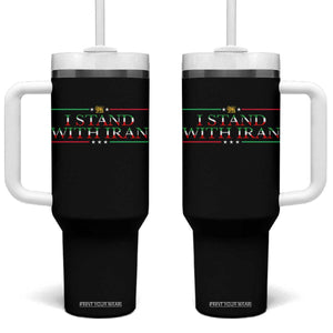 I Stand With Iran Tumbler With Handle Freedom For Iran 2026 Resistance Movement TS12 One Size: 40 oz Black Print Your Wear