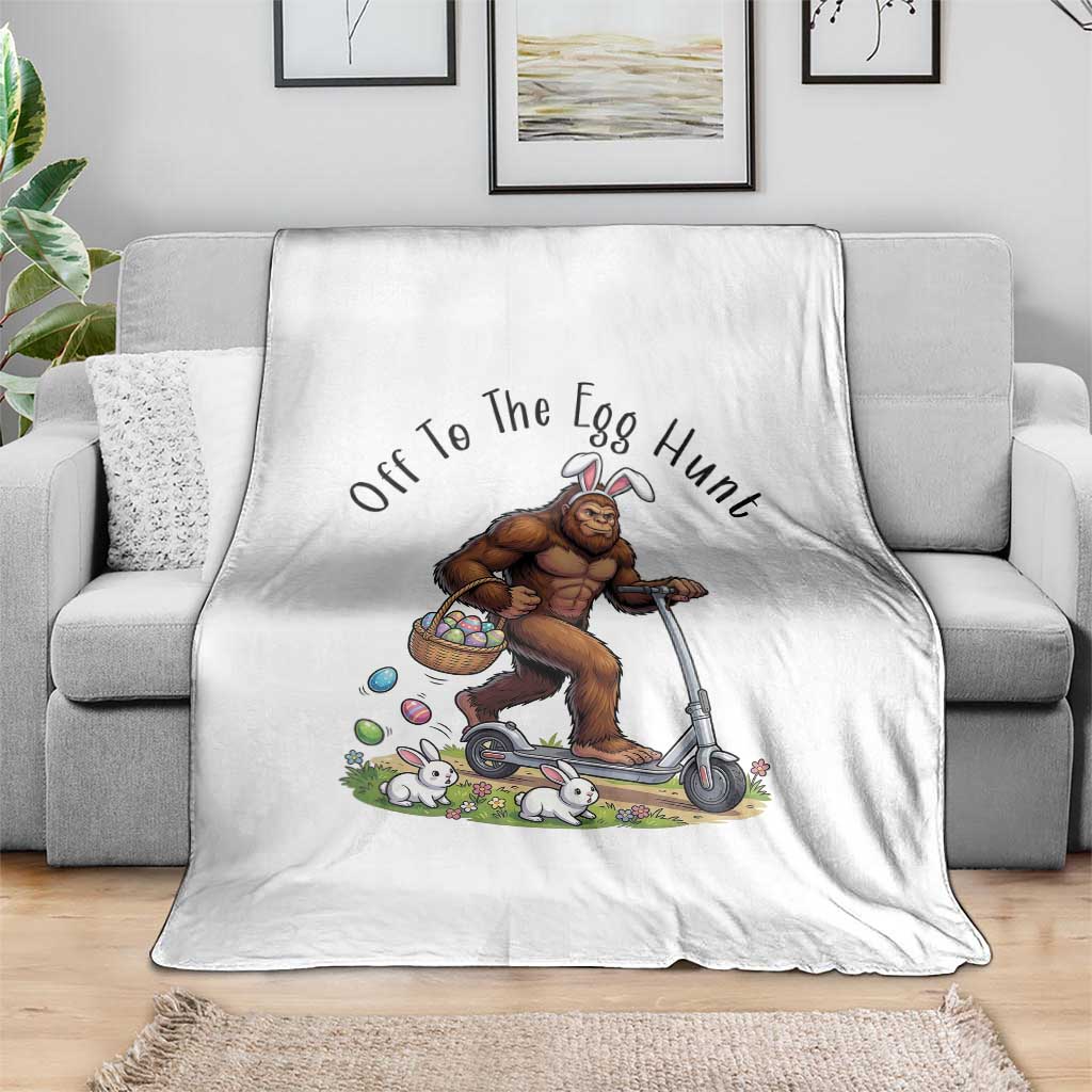 Funny Easter Bigfoot Throw Blanket Off To The Egg Hunt TS12 Print Your Wear