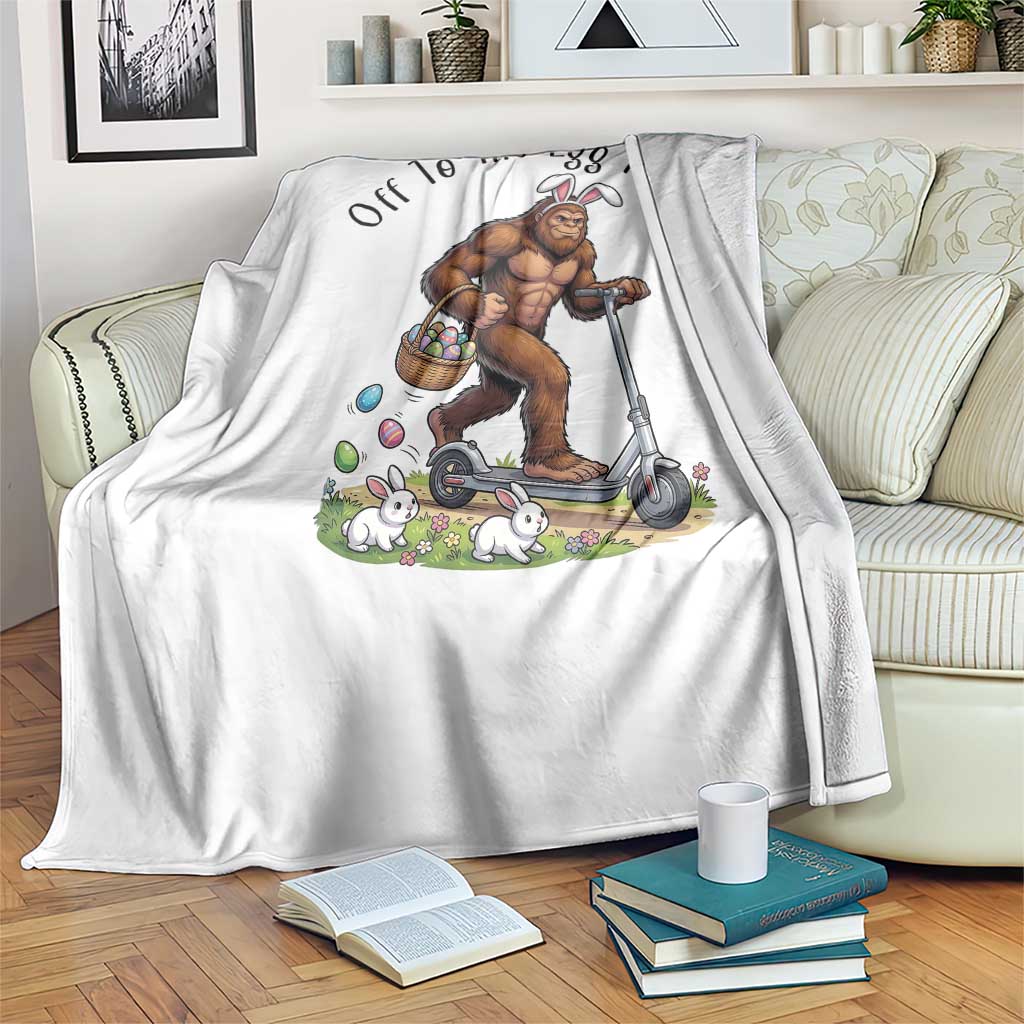 Funny Easter Bigfoot Throw Blanket Off To The Egg Hunt TS12 Print Your Wear
