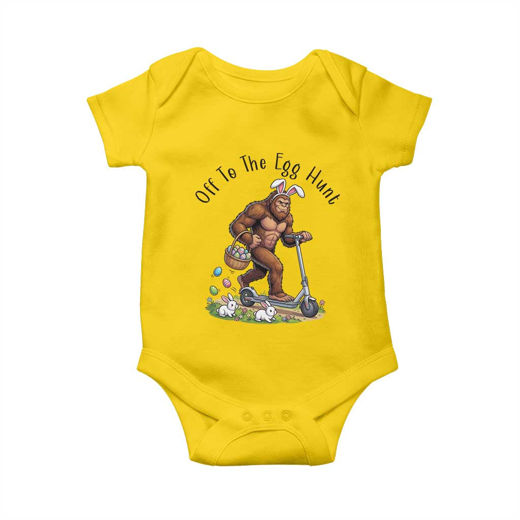 Funny Easter Bigfoot Baby Onesie Off To The Egg Hunt TS12 Daisy Print Your Wear