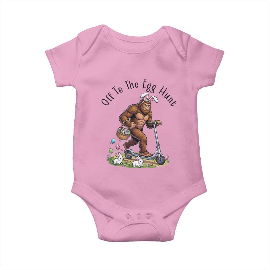 Funny Easter Bigfoot Baby Onesie Off To The Egg Hunt TS12 Light Pink Print Your Wear