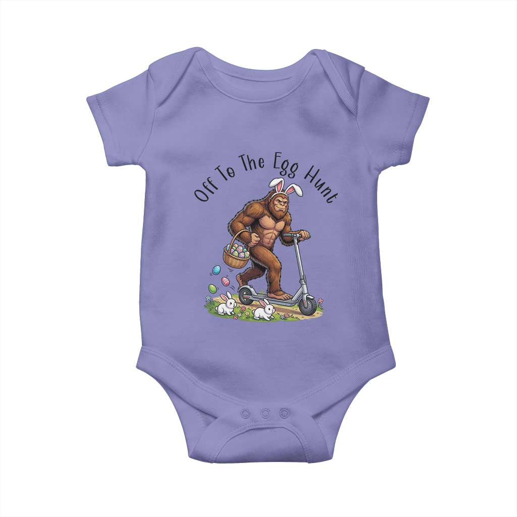 Funny Easter Bigfoot Baby Onesie Off To The Egg Hunt TS12 Violet Print Your Wear