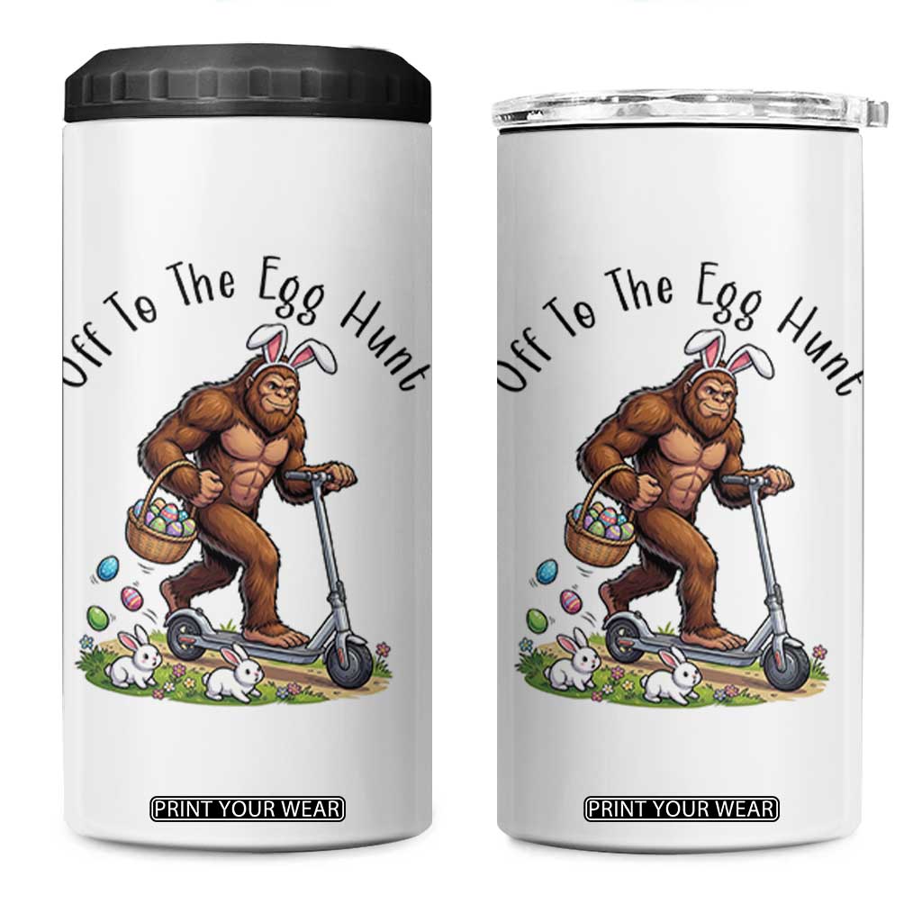 Funny Easter Bigfoot 4 in 1 Can Cooler Tumbler Off To The Egg Hunt TS12 One Size: 16 oz White Print Your Wear