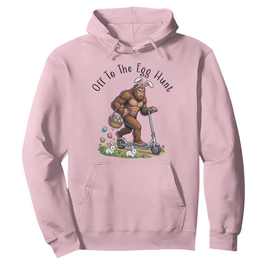 Funny Easter Bigfoot Hoodie Off To The Egg Hunt TS12 Light Pink Print Your Wear