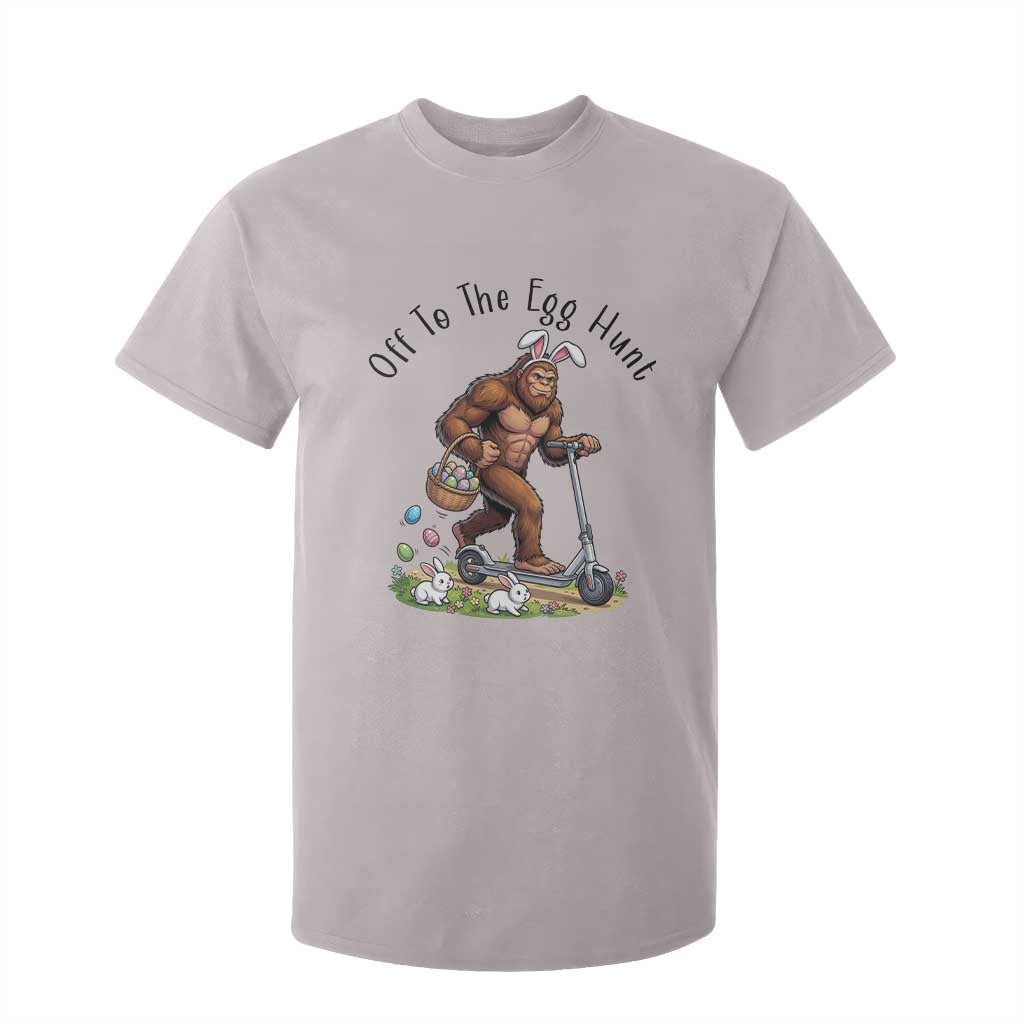 Funny Easter Bigfoot T Shirt For Kid Off To The Egg Hunt TS12 Ice Gray Print Your Wear