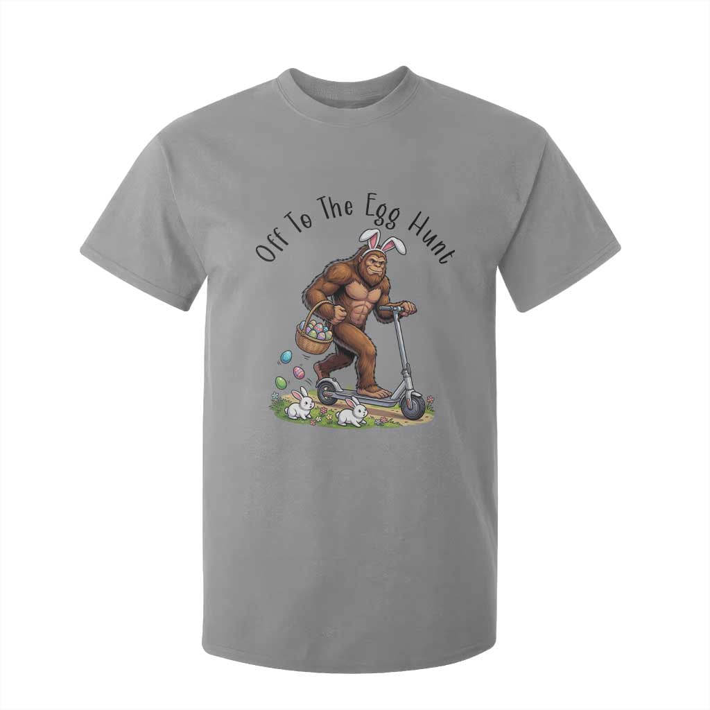 Funny Easter Bigfoot T Shirt For Kid Off To The Egg Hunt TS12 Sport Gray Print Your Wear
