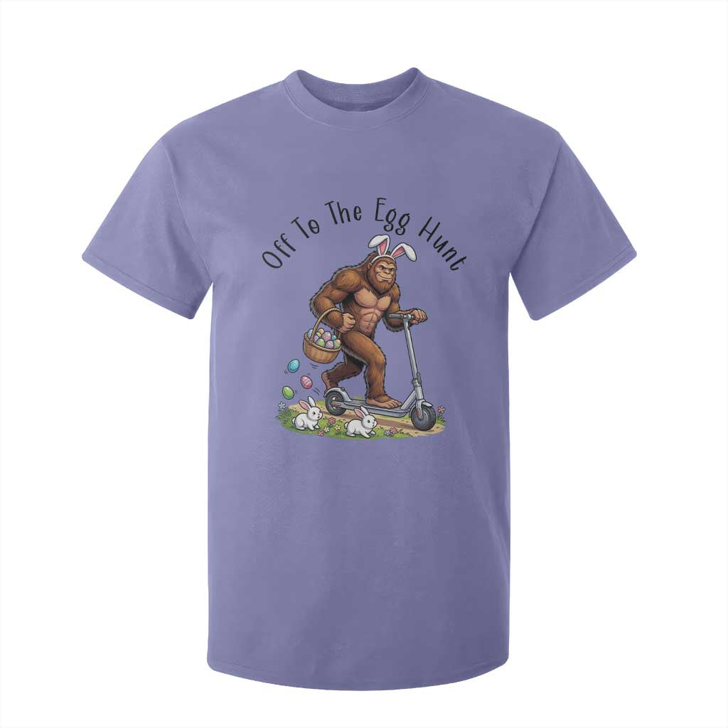 Funny Easter Bigfoot T Shirt For Kid Off To The Egg Hunt TS12 Violet Print Your Wear