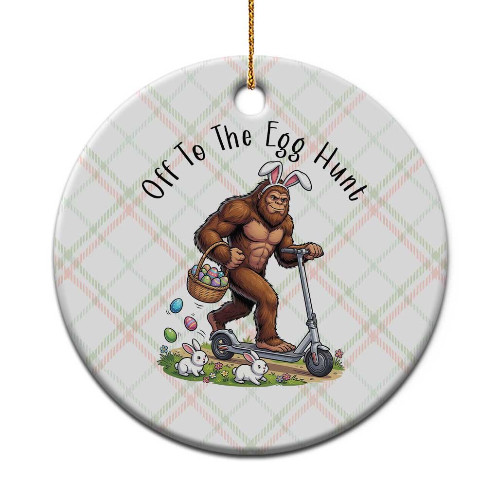 Funny Easter Bigfoot Ceramic Ornament Off To The Egg Hunt TS12 1pc Christmas Plaid Print Your Wear