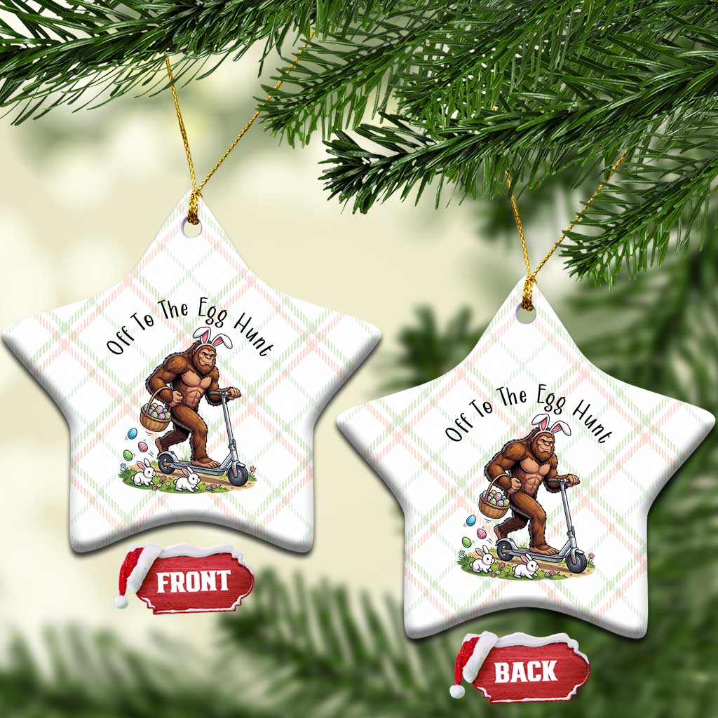 Funny Easter Bigfoot Ceramic Ornament Off To The Egg Hunt TS12 Print Your Wear