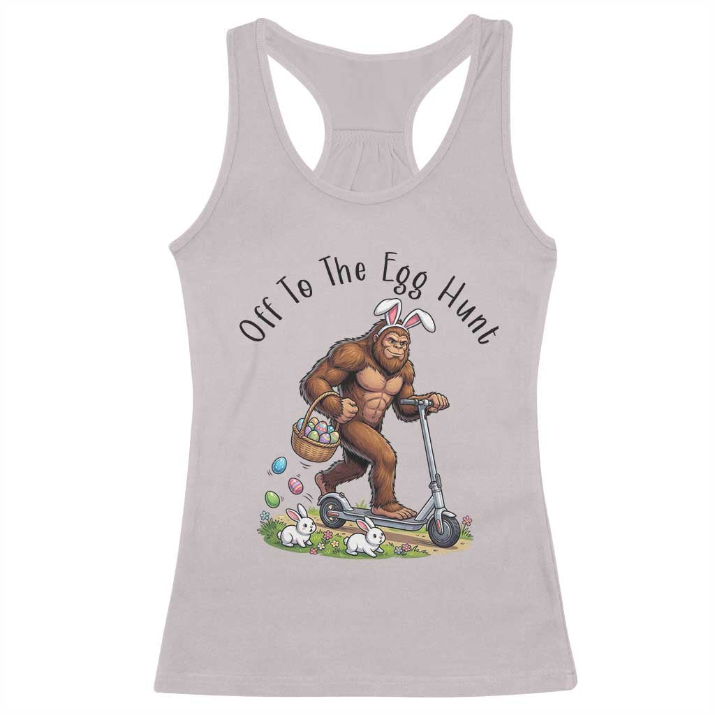 Funny Easter Bigfoot Racerback Tank Top Off To The Egg Hunt TS12 Ice Gray Print Your Wear