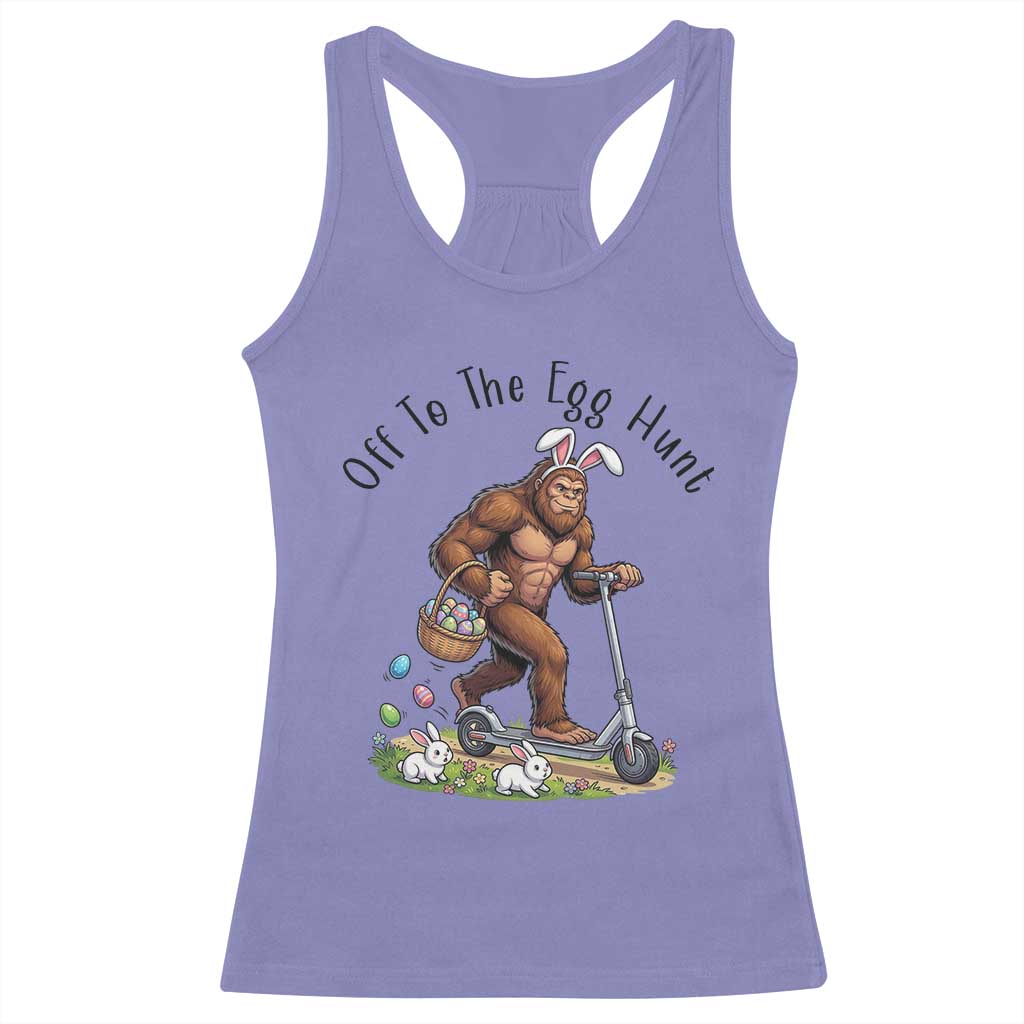 Funny Easter Bigfoot Racerback Tank Top Off To The Egg Hunt TS12 Violet Print Your Wear