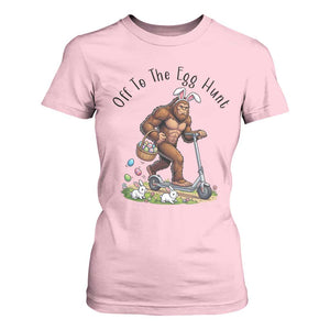 Funny Easter Bigfoot T Shirt For Women Off To The Egg Hunt TS12 Light Pink Print Your Wear