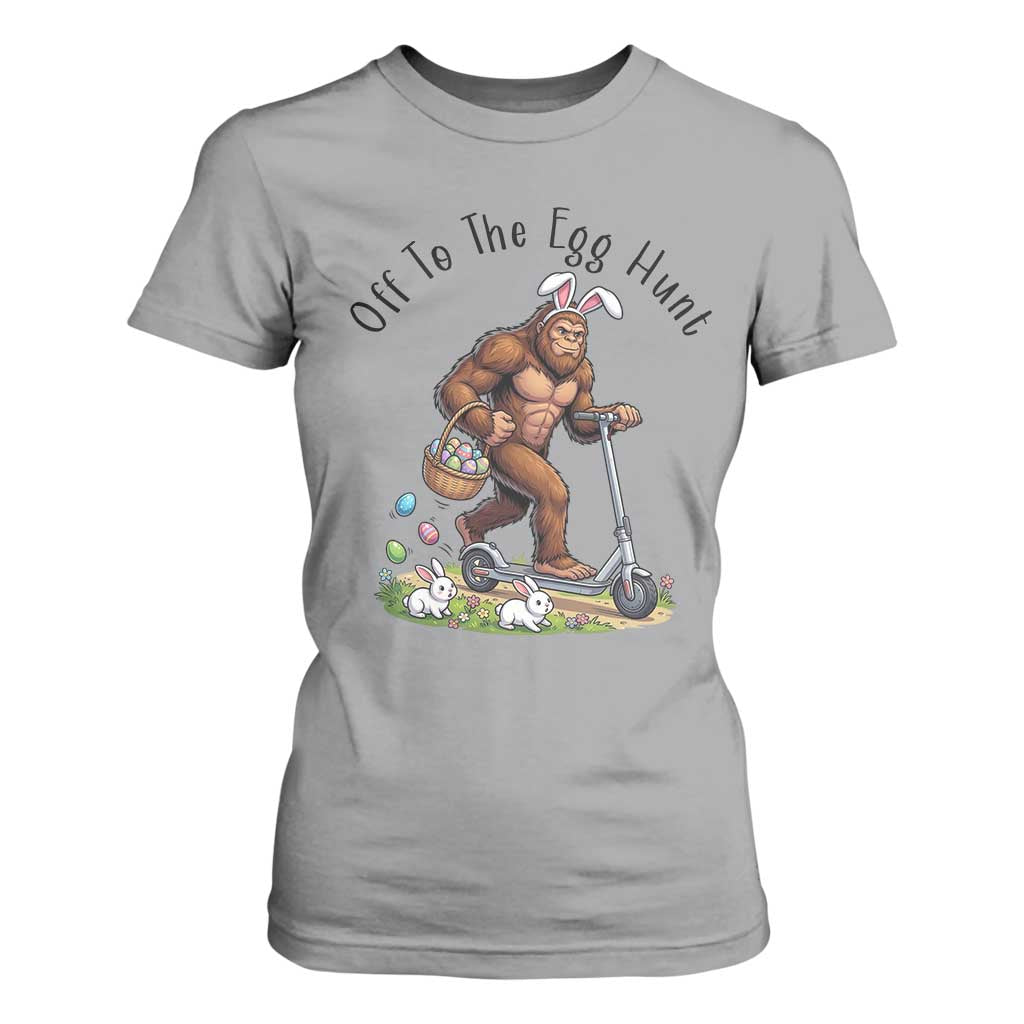 Funny Easter Bigfoot T Shirt For Women Off To The Egg Hunt TS12 Sport Gray Print Your Wear