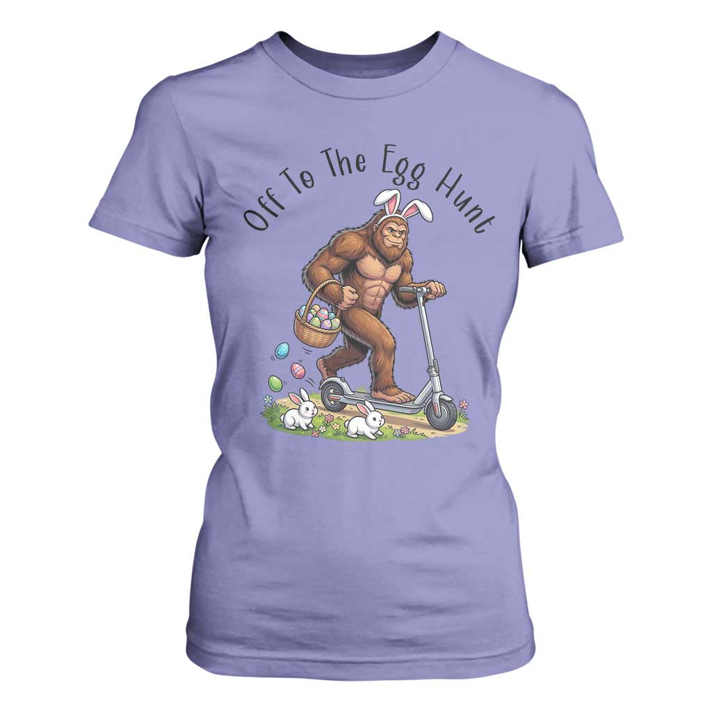 Funny Easter Bigfoot T Shirt For Women Off To The Egg Hunt TS12 Violet Print Your Wear