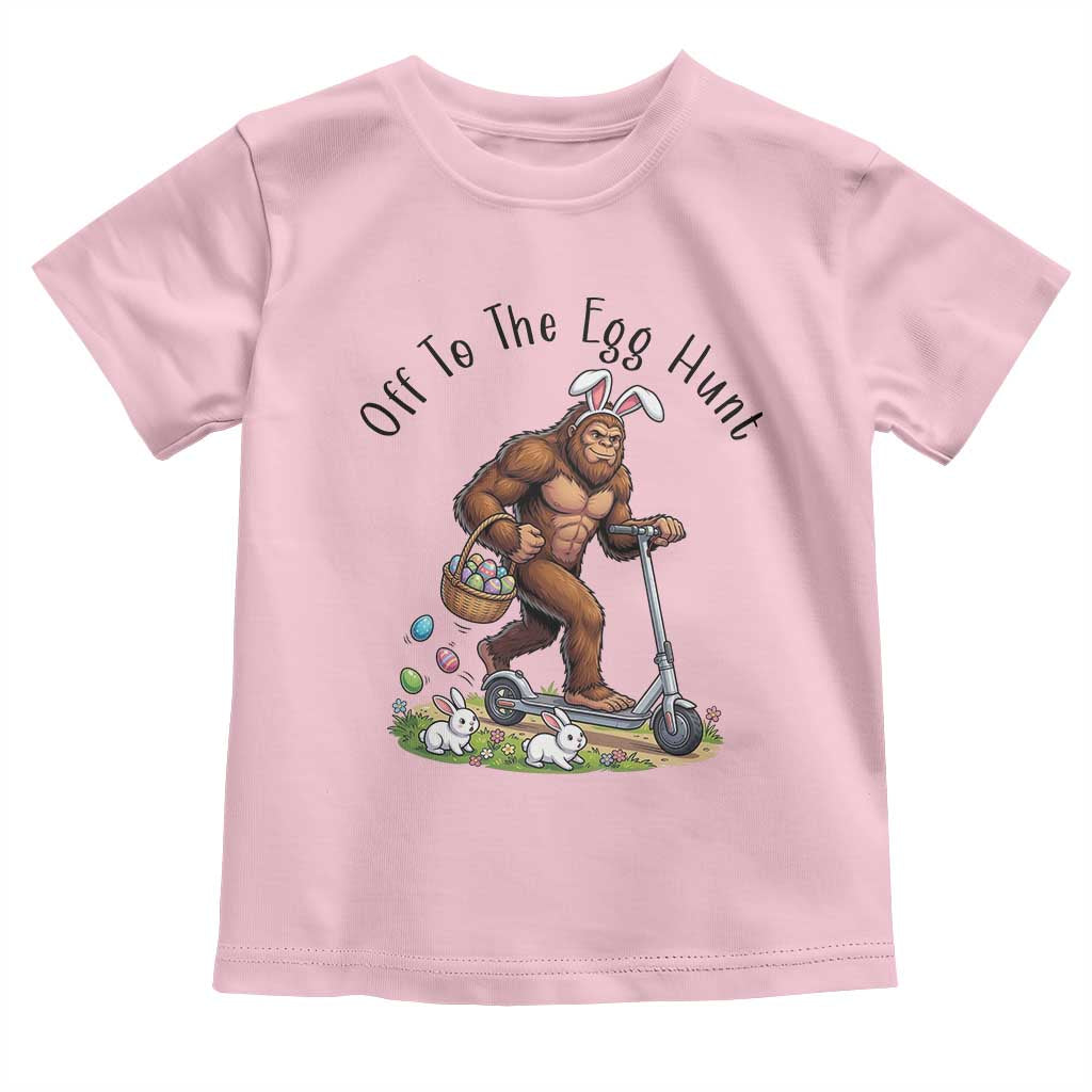 Funny Easter Bigfoot Toddler T Shirt Off To The Egg Hunt TS12 Light Pink Print Your Wear