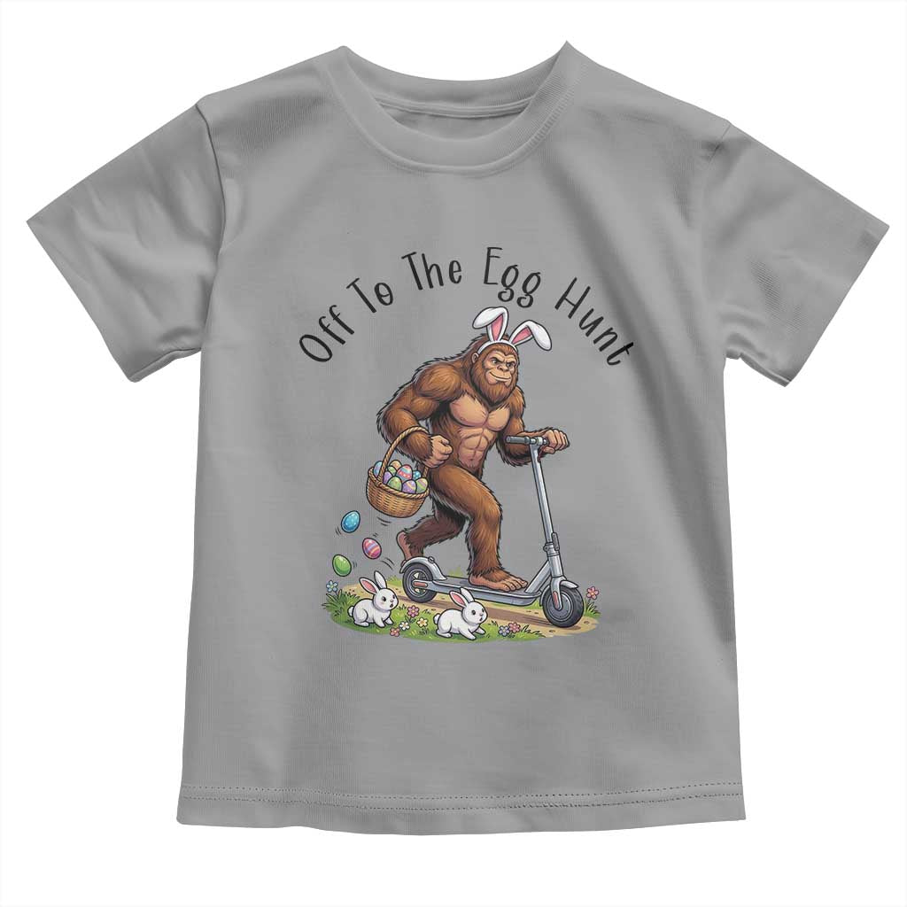 Funny Easter Bigfoot Toddler T Shirt Off To The Egg Hunt TS12 Sport Gray Print Your Wear