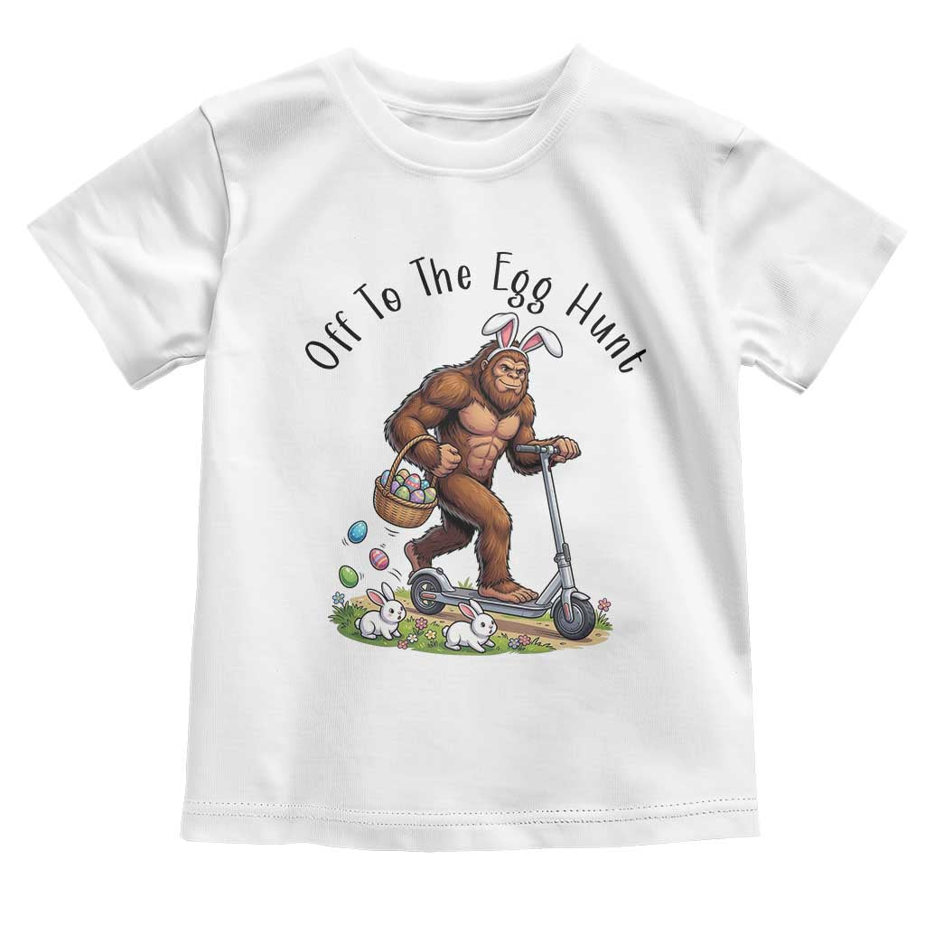 Funny Easter Bigfoot Toddler T Shirt Off To The Egg Hunt TS12 White Print Your Wear