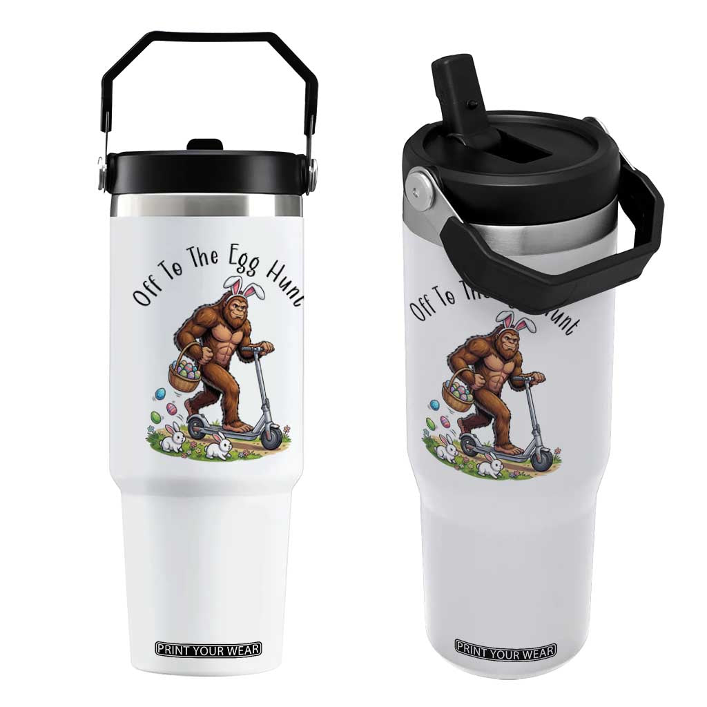Funny Easter Bigfoot Flip Straw Tumbler Off To The Egg Hunt TS12 One Size: 30 oz White Print Your Wear