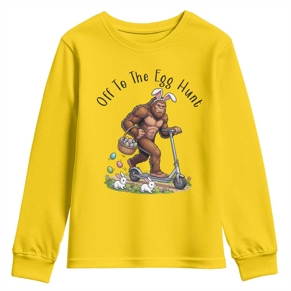 Funny Easter Bigfoot Youth Sweatshirt Off To The Egg Hunt TS12 Daisy Print Your Wear