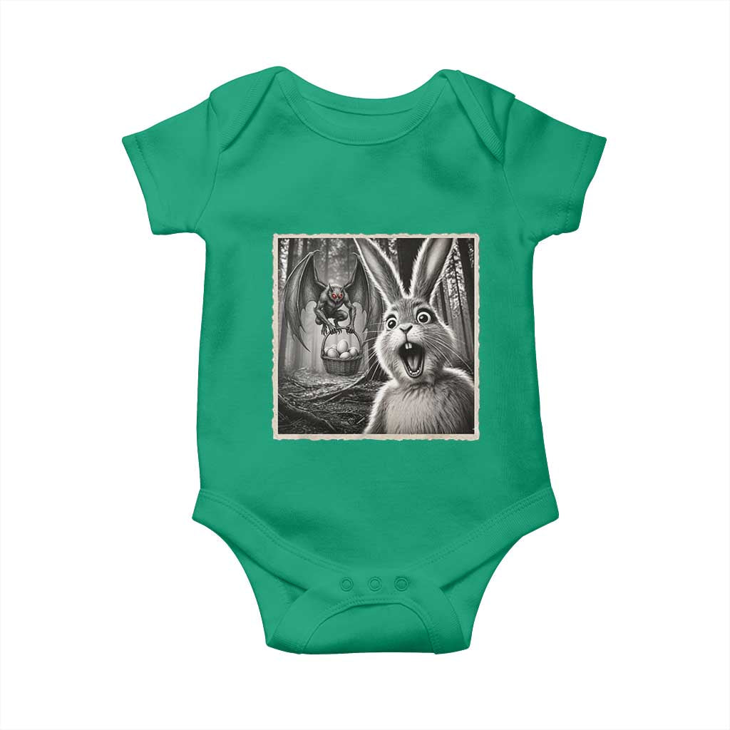 Funny Easter Bunny Selfie Mothman Egg Hunt Baby Onesie TS12 Irish Green Print Your Wear