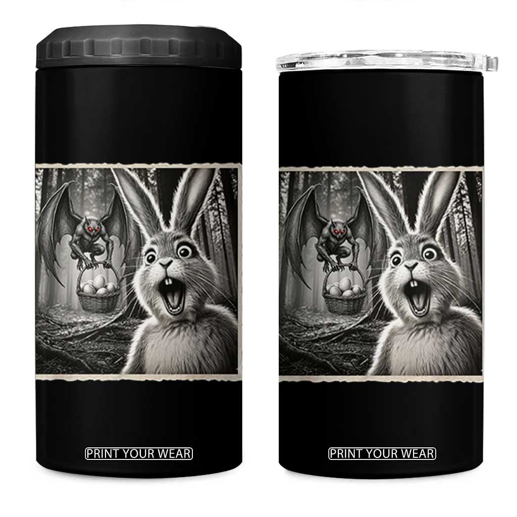 Funny Easter Bunny Selfie Mothman Egg Hunt 4 in 1 Can Cooler Tumbler TS12 One Size: 16 oz Black Print Your Wear